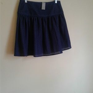 New Ann Taylor Navy Eyelet Mini Skirt|